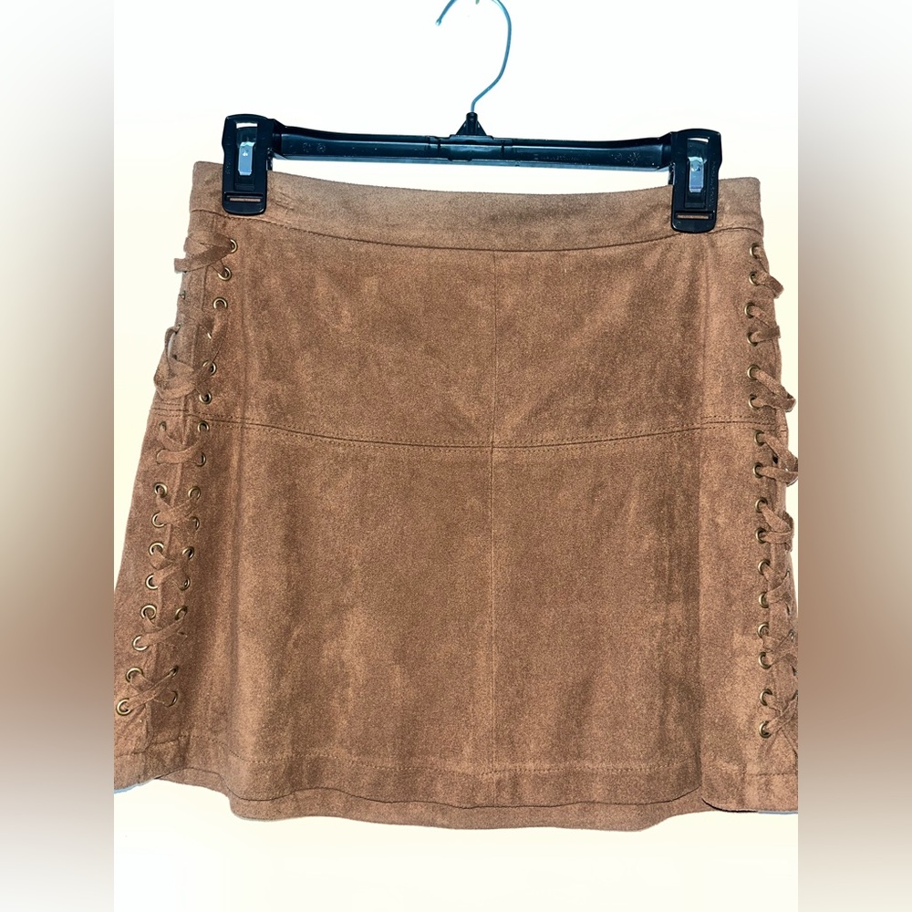 Jolt Faux Brown Skirt